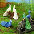 thumbnail image 2 of Farfi Peacock Ornament Decorative Realistic Hand-crafted Photo Props Resin Garden Micro Landscape Peacock Home Decor (Type F), 2 of 13