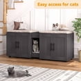 thumbnail image 5 of TROPOW Double Litter Box Enclosure,55" Furniture for 2 Cats, TV Stand,Waterproof Easy-Clean Surface,Cabinet Buckles & Storage Grooves,Suitable for living room, furniture decoration, 5 of 9