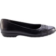 thumbnail image 2 of Women's Walking Cradles Francine Flat Black Leather 8 XW, 2 of 6