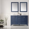 thumbnail image 2 of Vinnova Gela 60" Double Vanity in Blue with Carrara White Marble Countertop and Mirror, 2 of 9