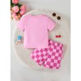 thumbnail image 5 of Kids' Pink "Sparkle Smash" Car Print T-Shirt & Checkered Shorts Set 2Pcs Casual Summer Clothes From 18m-6y, 5 of 10