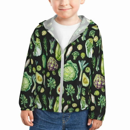 

Sun Hoodie for Kids Asparagu vegetable Long Sleeve Swim Fishing Shirts Sun Protection Zip Up Jacket Clothing Athletic Hoodie