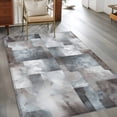 thumbnail image 4 of 3x5Ft Area Rugs Gray Geometric Non-Skid Rubber Backing Large Rectangle Rugs - Living Room Bedroom Home Office, Modern Abstract Art Block Indoor Floor Mat Carpets Washable Rug, 4 of 9