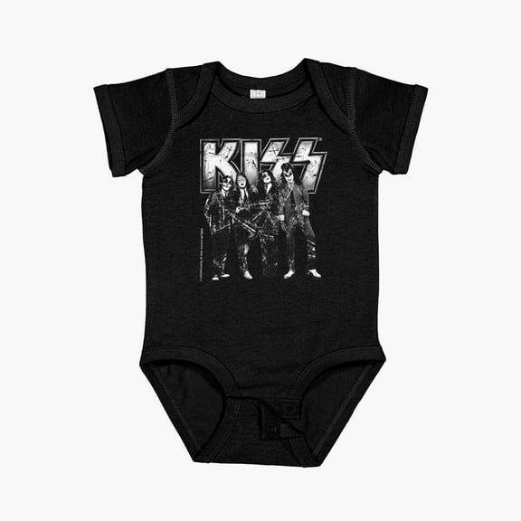Bella Canvas Kiss The Band Short Sleeve Baby One-Piece Newborn Gender Neutral Outfit, Baby Boy Or Girl Bodysuit, Birrthday Gifts