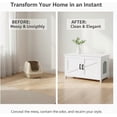 thumbnail image 6 of Cat Litter Box Enclosure, Wooden Cat Washroom Furniture with Barn Door, Pet House, Fit Most of Litter Box, 6 of 8