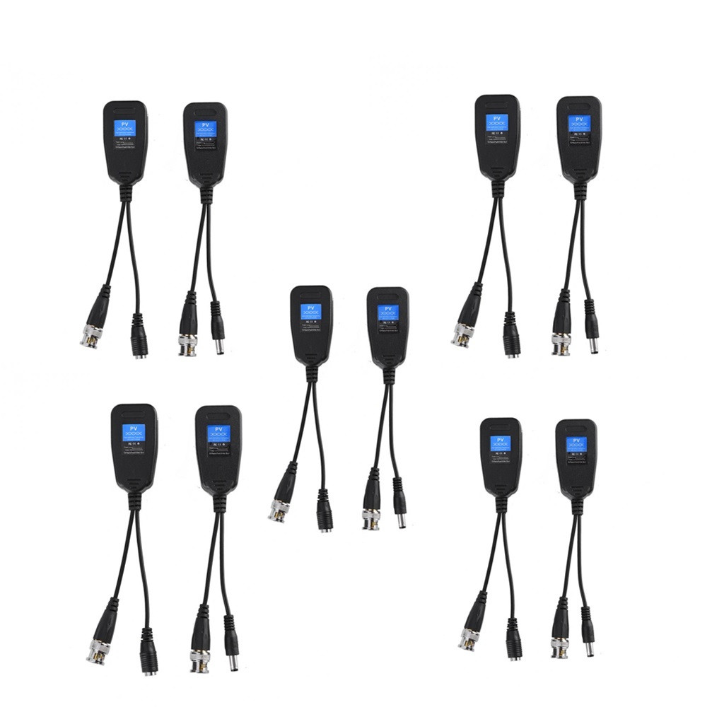 CAT5 PVD UTP BNC Male To RJ45 Converter Balun - CCTV Video Power Data Transceiver 10 thumbnail image