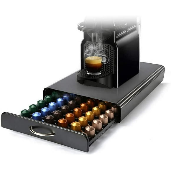 Vertuo Pod Holder VertuoLine Drawer Storage for Nespresso Coffee Capsules, Crystal Tempered Glass