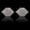 Stainless steel white, variant on Elegant rhombus-shaped full-diamond zircon cufflinks for men's suits, French-style shirt cuffs, fashionable and unique.