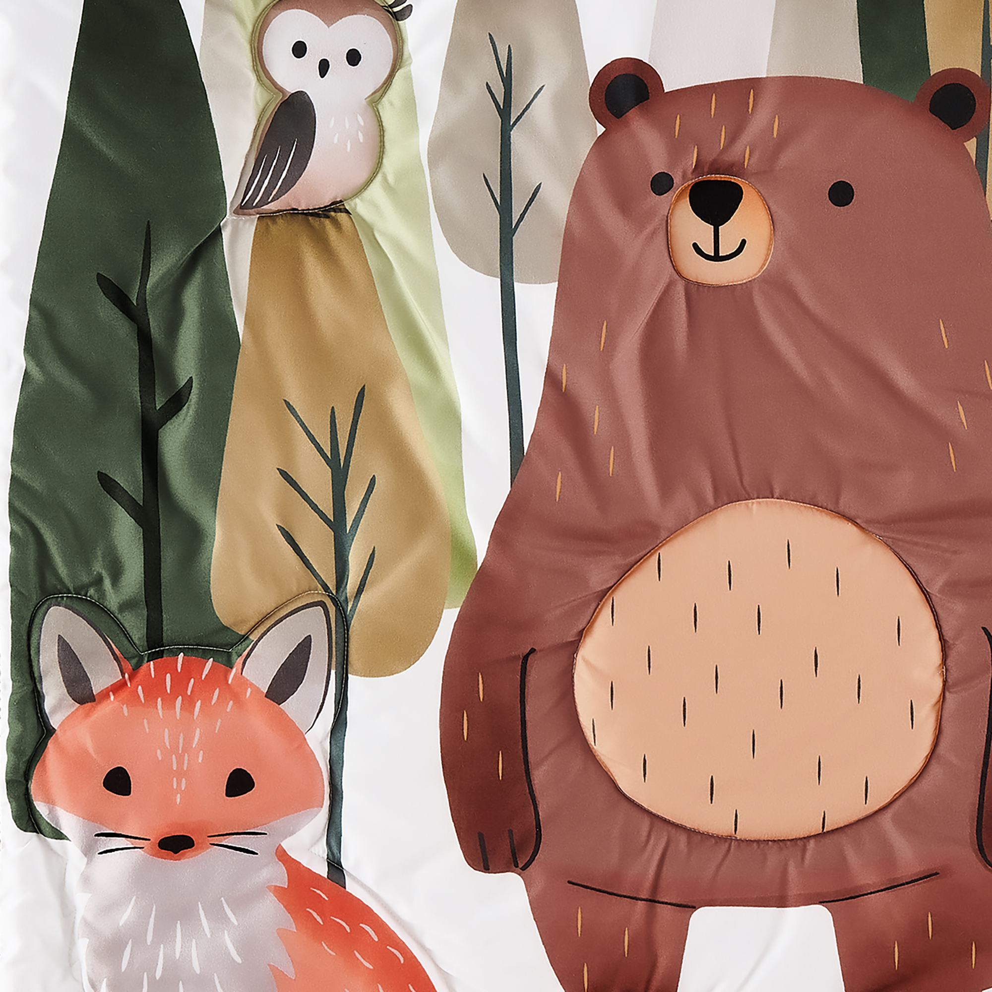 Sweet Jojo Designs Woodland Animal Pals Green Beige Brown Orange Crib Bedding Set 3 Piece Set