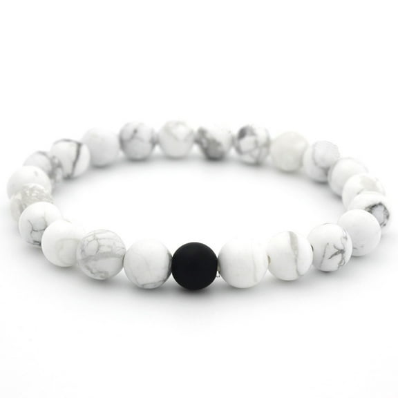 hengsof 8mm Chakra Bead Elastic Bracelet, Natural Agate Stone Design for Men Women, Adjustable Healing Jewelry, Valentine's Day Mindfulness Gift