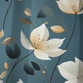 thumbnail image 2 of Designart "Elegant Mingle Of Teal And Ivory" Floral Blackout Curtain Single Panel, 2 of 4