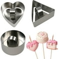 thumbnail image 1 of TNDCKP Stainless Steel Cake Pop Mold Set – Circle, Heart & Triangle Shapes with Cutter & Pusher, Baking Tools for Perfect Cake Pops, Ideal for Home Baking & Parties, 1 of 7