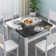 thumbnail image 3 of Gray Black Gold Marble Pattern Square Fitted Tablecloth with Elastic Edge,Square Table Cover,Washable Elastic Table Cover for Home Kitchen Party Decor 36"x36", 3 of 6