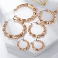 thumbnail image 4 of ✪ Sliver/Gold Color Big Bamboo Circle Hoop Earrings For Women Hip Hop Large Celebrity Wives Earrings Hoops, 4 of 16