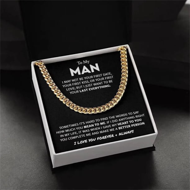 To My Man-collar de cadena cubana de acero inoxidable para hombre, Gargantilla clásica para novio, aniversario, regalos de cumpleaños, joyería, envío directo