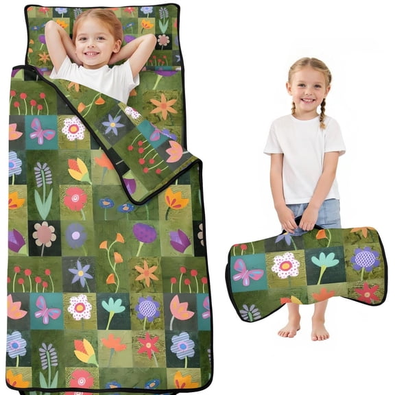 Pioneer Flower Floral Print Pattern Toddler Nap Mats for Kids Preschool,Sleeping Mat Bag or Kids,Toddler Sleeping Bag,Toddler Nap Mat or Daycare