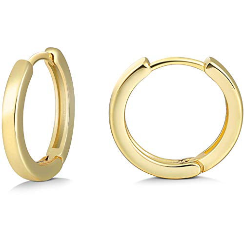 Gacimy Small Hoop Earrings for Women 14K Plated Gold Huggie Earrings Tiny Cartilage Hoop Earrings for Men 