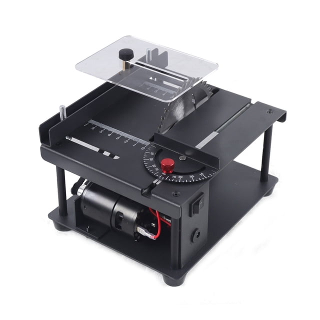 Mini Sliding Table Saw Kit Multifunction Woodworking DIY Hobby Model Sliding Cutting Bench Saw Household 8500r/min ,High Dust Collection Efficiency