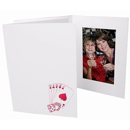 (50 pack) Casino foil br on white cardboard photo folder frame - 4x6