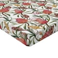 thumbnail image 4 of Ambesonne Tropical Fitted Sheet, Exotic Botanical Motifs, Twin Size, Dark Salmon and Olive Green, 4 of 5