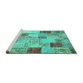 thumbnail image 2 of Ahgly Company Machine Washable Indoor Round Patchwork Turquoise Blue Transitional Area Rugs, 6' Round, 2 of 4