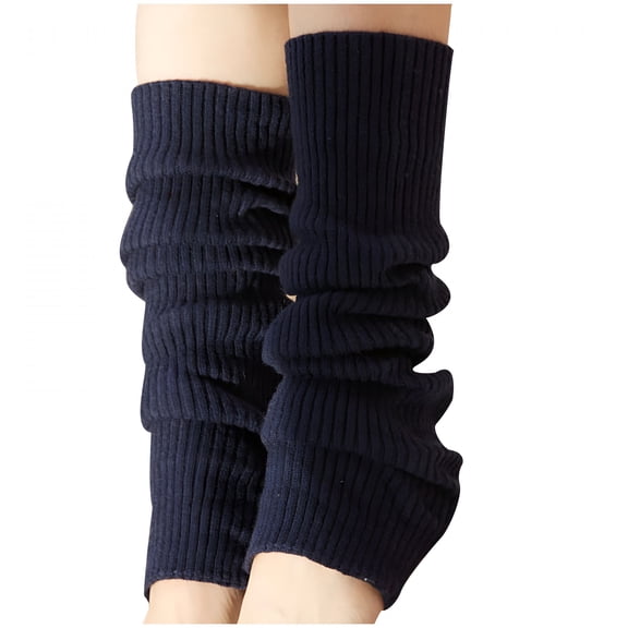 TELOLY Gym Socks Women Long Socks for Women Retro Socks Leg Warmers Leg Warmer Pilates Socks Grip Socks Soccer Dark Blue One Size