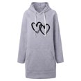 thumbnail image 3 of Women's Casual Printed Letter Hoodie Ladies Casual Women Dress Womens A Line Dresses Small Women Dresses Long Sleeve Dresses Short Wrap Dress V Neck Dresses for Women Casual Summer Dresses for Mom, 3 of 4