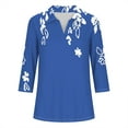thumbnail image 5 of Aloohaidyvio Blouses for Women 3/4 Sleeve,Women's 2024 Summer Spring Trendy T-Shirts Casual 3/4 Sleeve Shirts Solid Color V Neck Basic Tees Loose Print Tops, 5 of 5