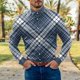 thumbnail image 4 of Camisas s Para Hombre Interior Camisa de manga larga con botón de solapa y estampado a cuadros informal para hombre (Navy, L), 4 of 5