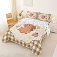 thumbnail image 2 of Erosebridal Cartoon Capybara Dessert Queen Comforter Set 3pcs For Child Boys Girls,Kids Happy Birthday Bedding Comforter Set,Luxury Bedroom Decor, 2 of 7