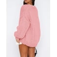 thumbnail image 2 of Jersey PRETTYGARDEN de punto grueso de manga larga rosa M, 2 of 8