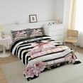 thumbnail image 3 of Fashion Woman Dress Comforter Set Golden Polka Dots Bedding Sets Full Black Decor Bedding Comforter Sets Romantic Makeup Themed Down Comforter Black White Stripe Duvet Sets, 3 of 7