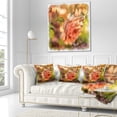 thumbnail image 3 of Designart Full Bloom Orange Rose Watercolor - Floral Throw Pillow - 18x18, 3 of 5