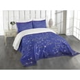 thumbnail image 3 of Ambesonne Constellation Quilted Bedspread Set 3 Pcs, Names of Stars, Queen Size, Pale Yellow Violet Blue, 3 of 5