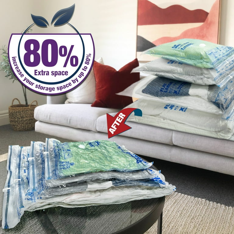 Hibag Vacuum Storage Bags Space Saver Vacuum Seal Storage Bags 30 Pack Sealer Bags for Clothes Clothing Bedding Comforter Blanket