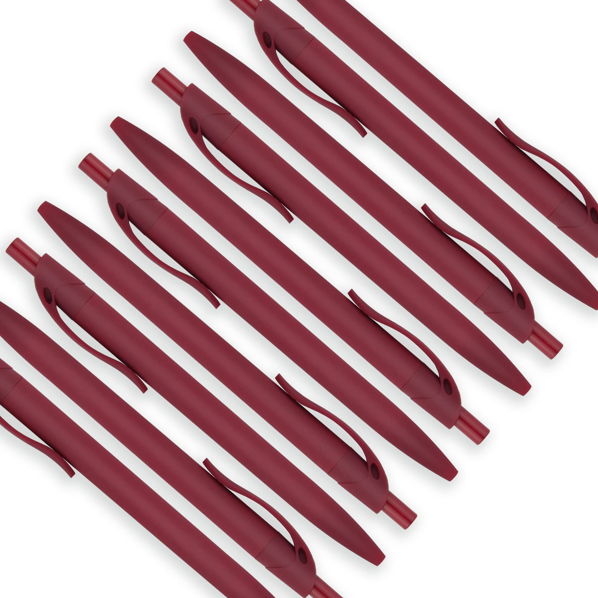 100 Pack No Bleed Red Click Pens  Wholesale Retractable Ballpoint Medium Point Smooth Ink 1.0mm Black