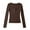 Coffee, variant on TSADFHJI Shirts for Women Trendy Women's Spring Round Collar Slim Short High Waist Square Collar Button Long Sleeved T Shirt M White