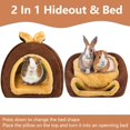 thumbnail image 3 of XINQIHANG Guinea Pig Hideout Bed House Large Bunny Rabbit Bed Cave, Warm Guinea Pig Hut for Ferrets Rats Chinchilla Hedgehogs Small Animals Pet Hideout Cave Bed (Brown), 3 of 6