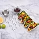 thumbnail image 3 of KAKOWELY Soporte para tacos con taza para ensalada Soporte para tacos de acero inoxidable Soporte para tacos Soporte metálico para rollos de pollo, 3 of 5