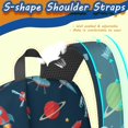 thumbnail image 5 of Robot and Astronauts Black Pattern 17" Waterproof Oxford School Backpacks for Teens, S-Shape Padded Straps, for School, Travel, Hiking, Camping, 5 of 5