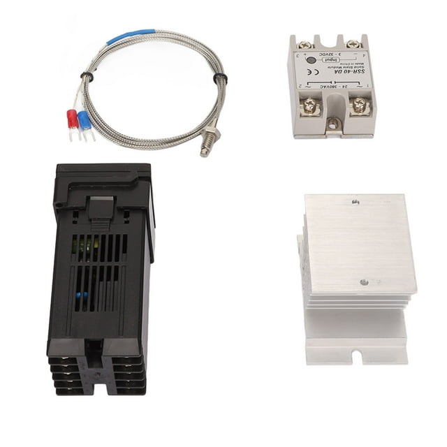 Controller Digital PID Thermostat Set Thermocouple Heat Sink Relay Temperature Controller Set with Bracket for Farm Chicken House