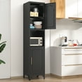 thumbnail image 4 of Polup 75" H Metal Kitchen Pantry Storage Cabinet,Black Modern Cupboard with 4 Adjustable Shelves, 4 of 8