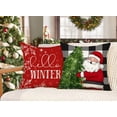thumbnail image 4 of Christmas Pillow Covers 18x18 Set of 4 Farmhouse Xmas Decorations Snowman Wreath Santa Claus Tree Hello Winter Holiday Decor Throw Cushion Case for Home Couch, 4 of 5