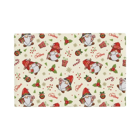 

Placemats Set of 4 cute Santa with Gifts Heat Resistant Non - Slip Place mats Waterproof table mat for Kitchen Dining-6片装