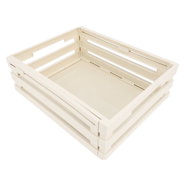 Bac de Rangement Empilable, Matériau PP Design Pliable Gain de Place Compact et Léger Conteneur Rétractable pour Maison Bureau Blanc