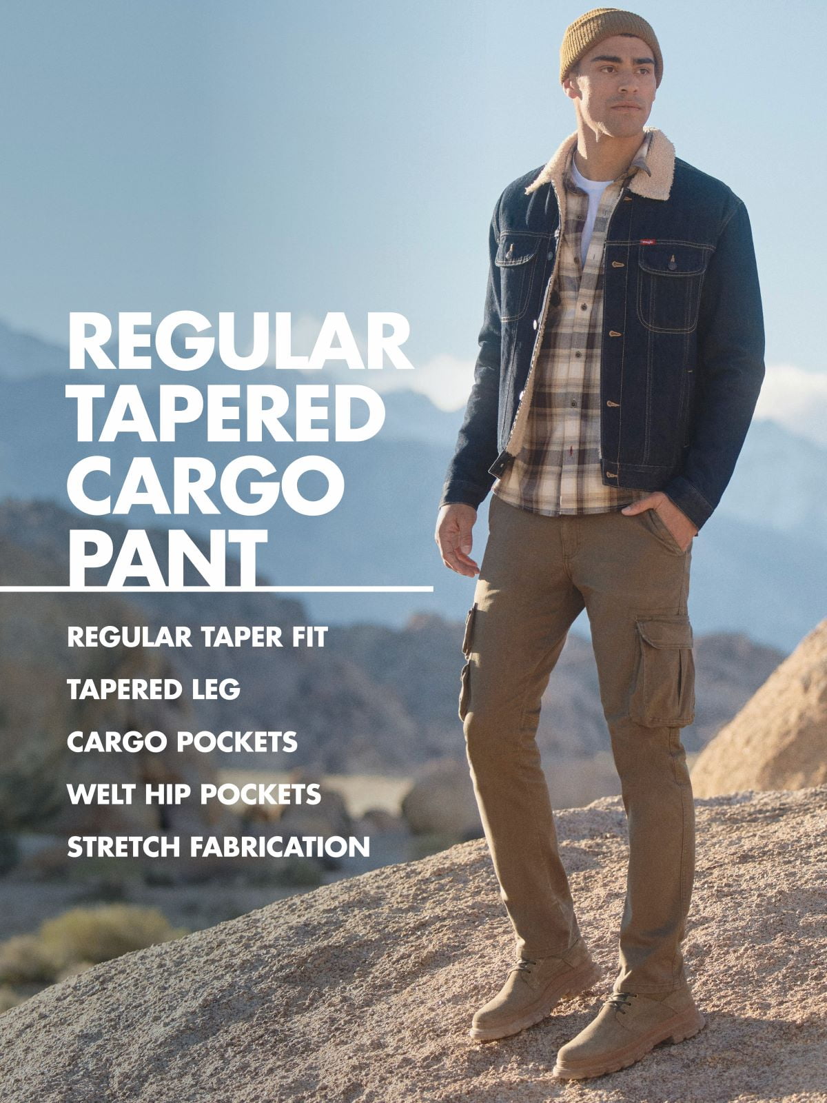 Wrangler® Men's Stretch Taper Leg Regular Fit Cargo Pant