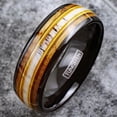 thumbnail image 2 of Tungsten Carbide Rings for Men Wedding Bands for Him 8mm Black Deer Antler Whiskey Barrel Guitar String, 2 of 5