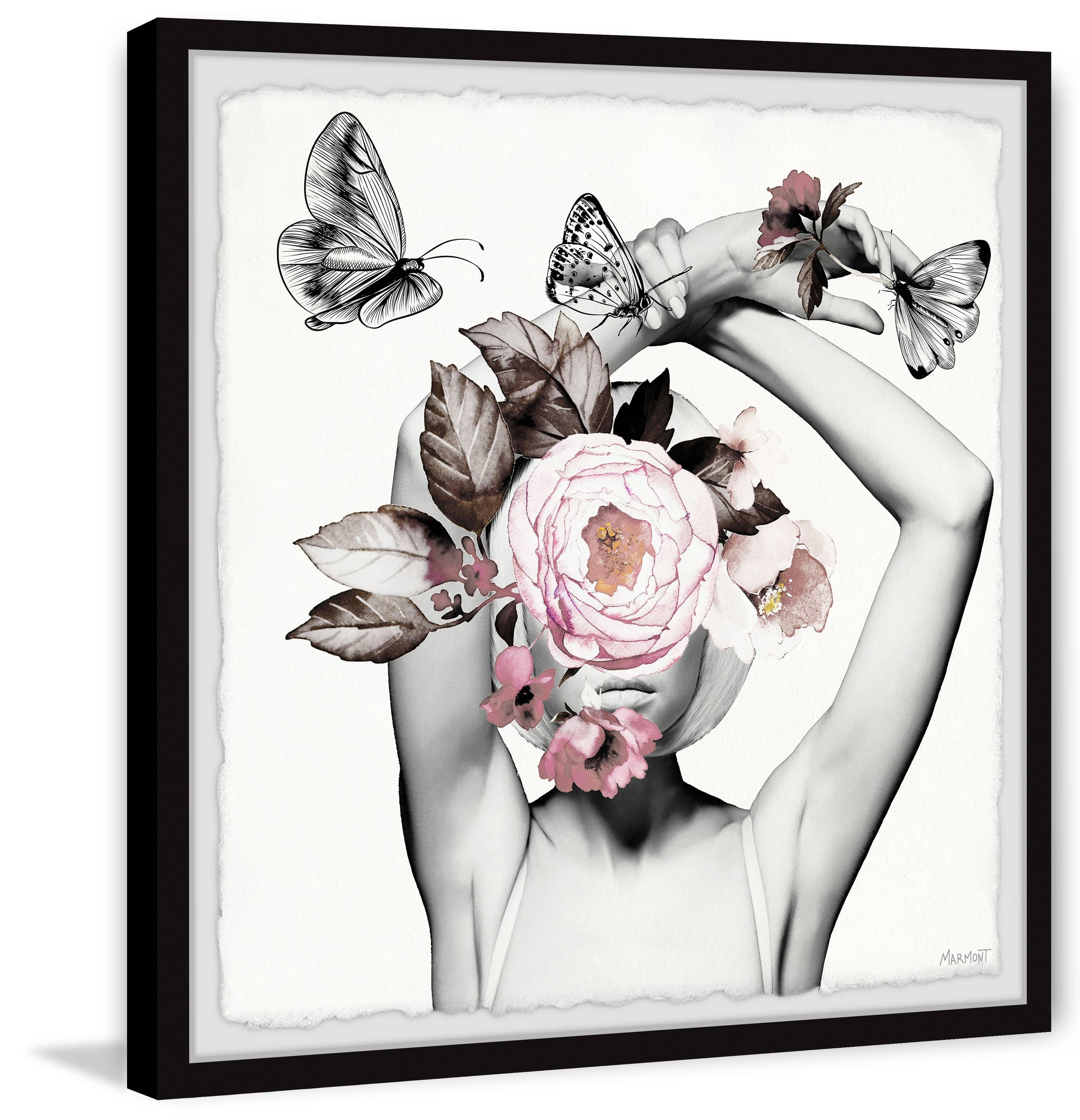 Pastel Butterfly by Marmont Hill Framed People Art Print 32 in. x 32 in.  JULTCF08WFPFL32 - The Home Depot