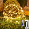 thumbnail image 4 of Paquete de 3 cuerdas de luces de hadas con pilas y mando a distancia, 10 pies, 30 LED, para jardines, 4 of 5