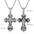 thumbnail image 4 of NUNCAD Orthodox Cross Necklace Double Sided 925 Sterling Silver Crucifix Pendant Black Onyx Virgin Mary Necklace, 4 of 5
